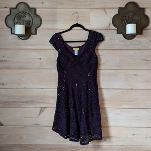 NWOT Yellow Star Purple Dress
